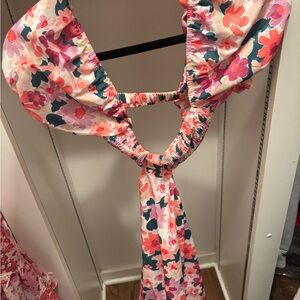 SHEIN Vibrant Floral dress in Pink and Green